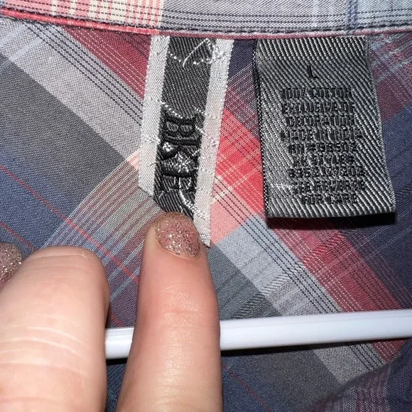 BKE Buckle Plaid Button Down Tie Shirt - Picture 3 of 3